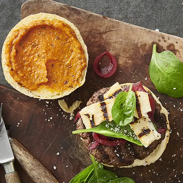 Burger tomatpesto