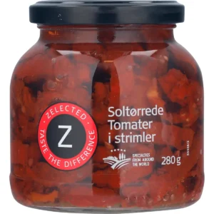 Soltørrede tomater i strimler Soltørrede tomater i strimler